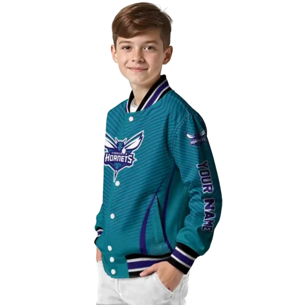 customized charlotte hornets chevron arrow teal varsity jacket trendy.webp