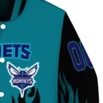 customized charlotte hornets flame border teal black varsity jacket best selling.webp