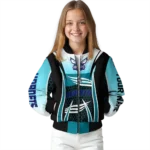 customized charlotte hornets mesh effect teal black bomber jacket best selling