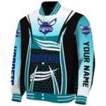 customized charlotte hornets mesh effect teal black varsity jacket best selling.webp