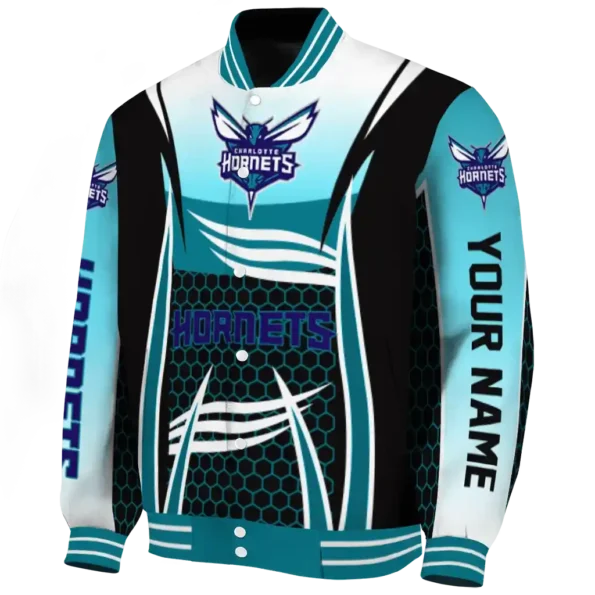customized charlotte hornets mesh effect teal black varsity jacket best selling.webp