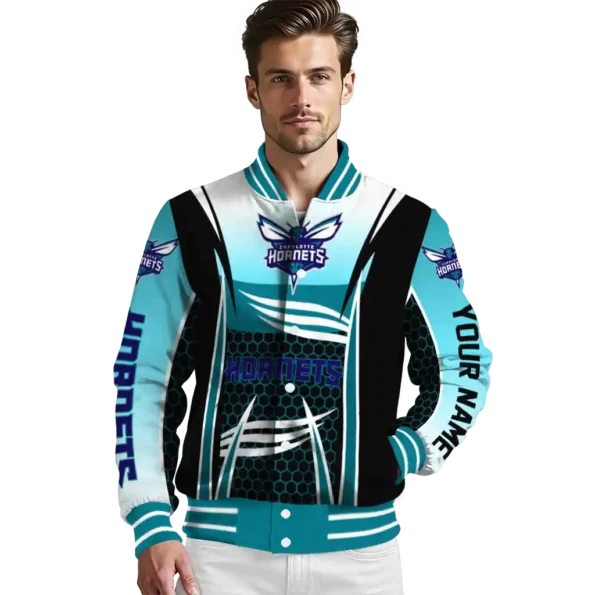 customized charlotte hornets mesh effect teal black varsity jacket high quality.webp