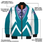 customized charlotte hornets v stripes teal white bomber jacket best selling