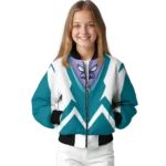 customized charlotte hornets v stripes teal white bomber jacket best selling