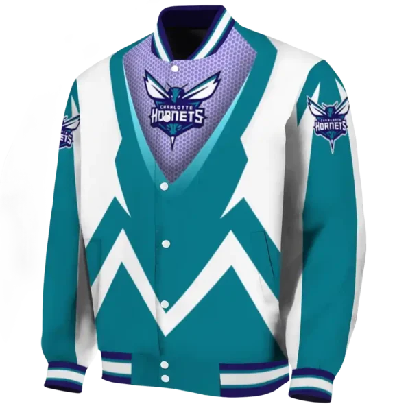 customized charlotte hornets v stripes teal white varsity jacket best selling.webp