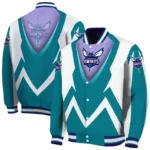 customized charlotte hornets v stripes teal white varsity jacket best selling.webp