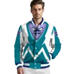 customized charlotte hornets v stripes teal white varsity jacket best selling.webp