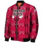 customized chicago bulls bolt stripe red bomber jacket best selling