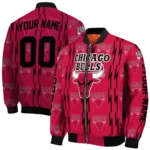 customized chicago bulls bolt stripe red bomber jacket best selling