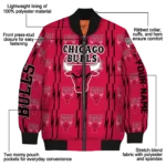 customized chicago bulls bolt stripe red bomber jacket best selling