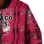 customized chicago bulls bolt stripe red bomber jacket best selling