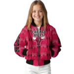 customized chicago bulls bolt stripe red bomber jacket best selling
