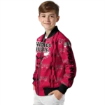 customized chicago bulls bolt stripe red bomber jacket best selling