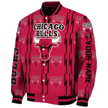 customized chicago bulls bolt stripe red varsity jacket best selling.webp