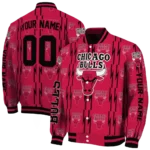 customized chicago bulls bolt stripe red varsity jacket best selling.webp