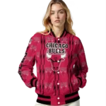 customized chicago bulls bolt stripe red varsity jacket best selling.webp