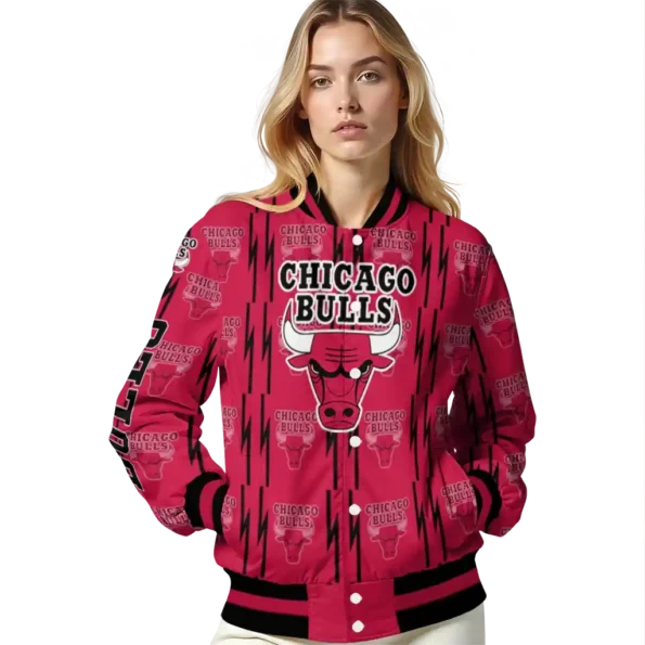 customized chicago bulls bolt stripe red varsity jacket latest model.webp