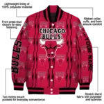 customized chicago bulls bolt stripe red varsity jacket best selling.webp