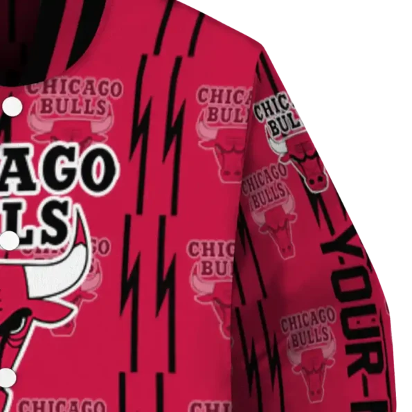 customized chicago bulls bolt stripe red varsity jacket premium grade.webp