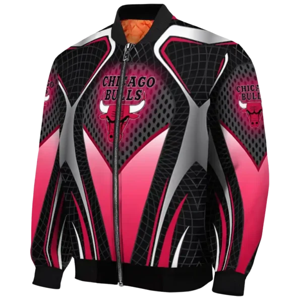 customized chicago bulls mesh chest black bomber jacket best selling