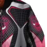 customized chicago bulls mesh chest black bomber jacket best selling