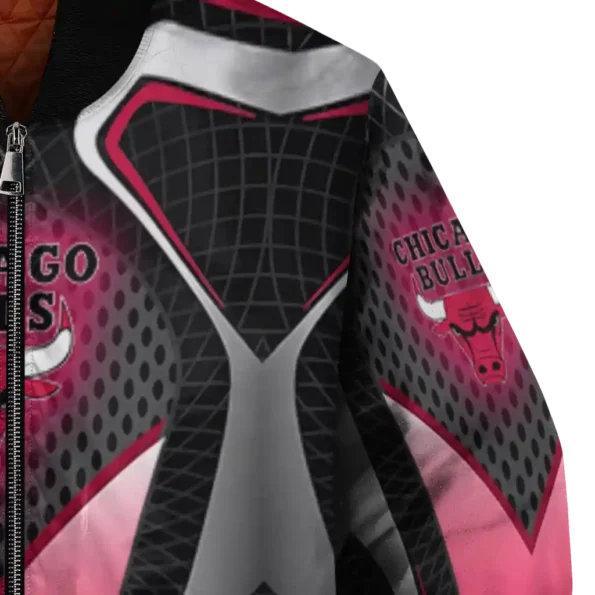 customized chicago bulls mesh chest black bomber jacket premium grade