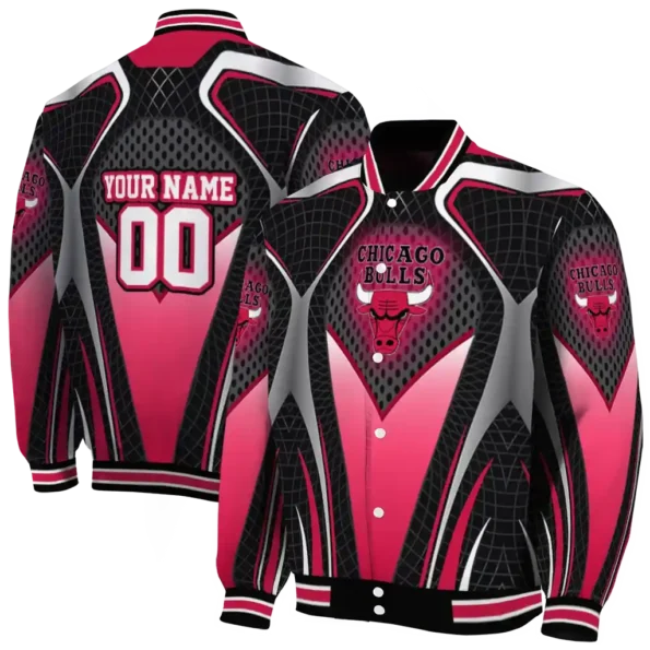 customized chicago bulls mesh chest black varsity jacket fashion forward.webp
