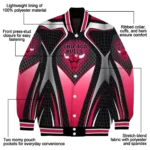 customized chicago bulls mesh chest black varsity jacket best selling.webp