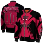 customized chicago bulls spider mark red bomber jacket best selling