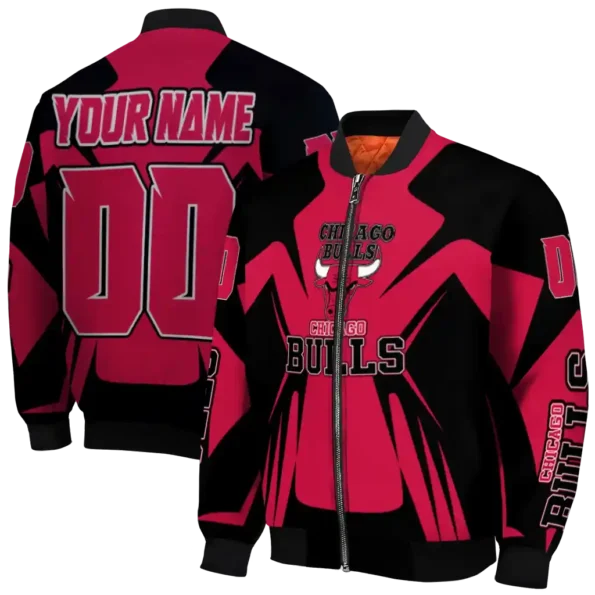 customized chicago bulls spider mark red bomber jacket fashion forward