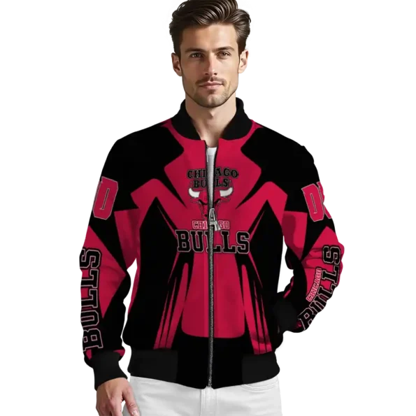 customized chicago bulls spider mark red bomber jacket high quality
