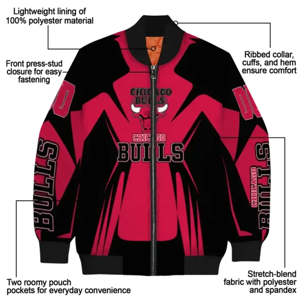 customized chicago bulls spider mark red bomber jacket new arrival