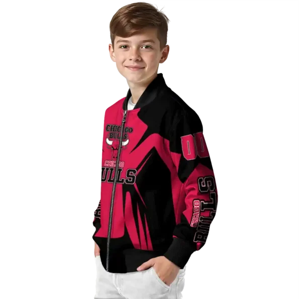 customized chicago bulls spider mark red bomber jacket trendy