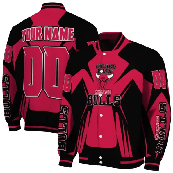 customized chicago bulls spider mark red varsity jacket fashion forward.webp