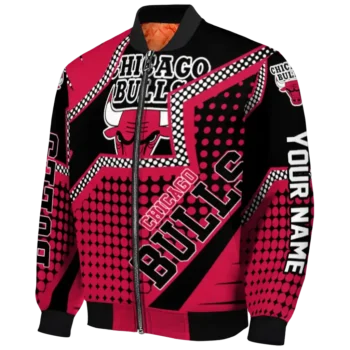 customized chicago bulls star burst red bomber jacket best selling
