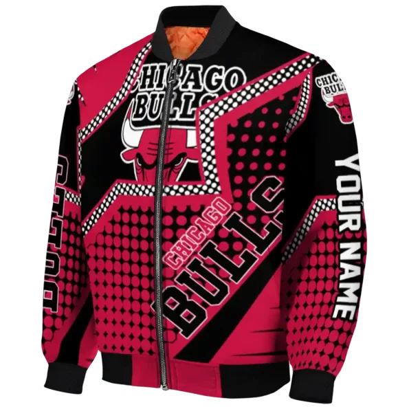 customized chicago bulls star burst red bomber jacket best selling