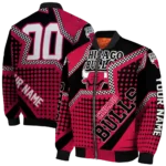 customized chicago bulls star burst red bomber jacket best selling