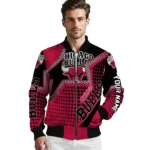customized chicago bulls star burst red bomber jacket best selling