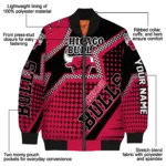 customized chicago bulls star burst red bomber jacket best selling