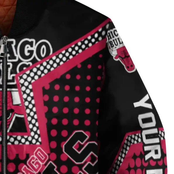 customized chicago bulls star burst red bomber jacket premium grade