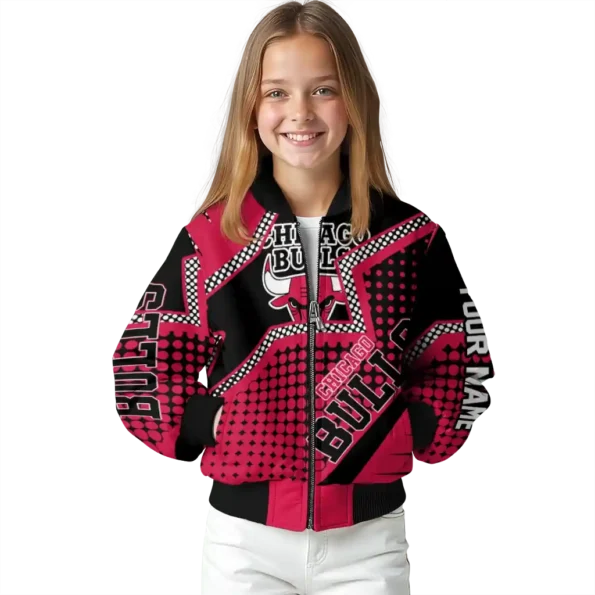 customized chicago bulls star burst red bomber jacket top rated