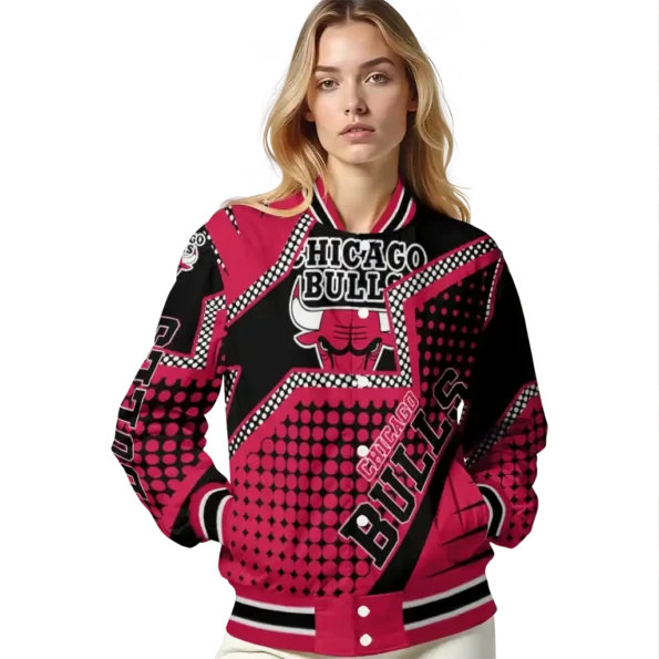 customized chicago bulls star burst red varsity jacket latest model.webp