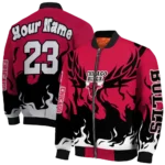 customized chicago bulls winged blaze red white bomber jacket best selling
