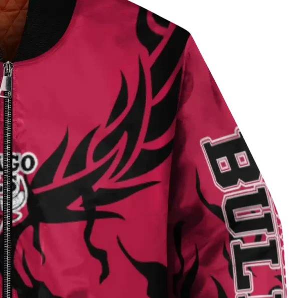 customized chicago bulls winged blaze red white bomber jacket premium grade