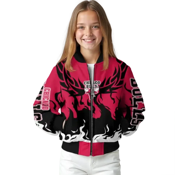 customized chicago bulls winged blaze red white bomber jacket top rated