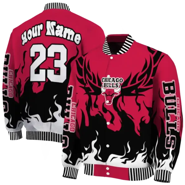 customized chicago bulls winged blaze red white varsity jacket fashion forward.webp
