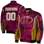 customized cleveland cavaliers power plate wine bomber jacket best selling