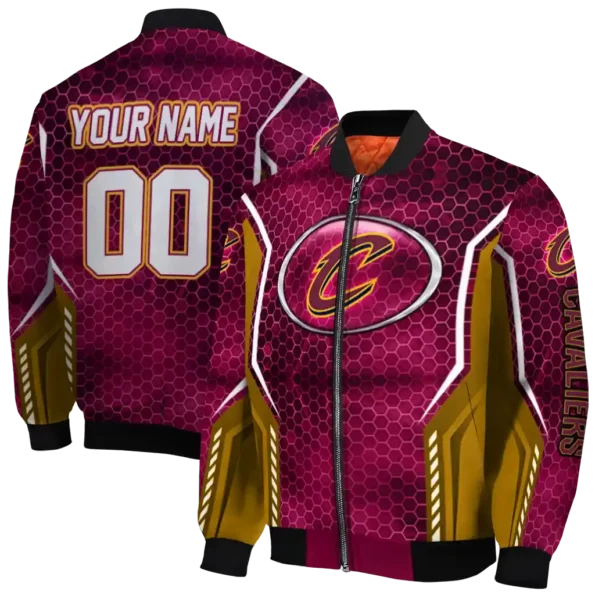 customized cleveland cavaliers power plate wine bomber jacket fashion forward
