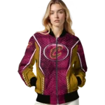 customized cleveland cavaliers power plate wine bomber jacket best selling