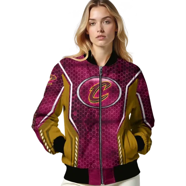 customized cleveland cavaliers power plate wine bomber jacket latest model